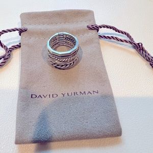 David Yurman Stax Six row ring with pave diamonds